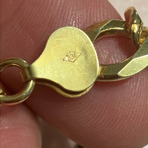 Sterling silver man’s bracelet gold tone - Picture 4 of 10